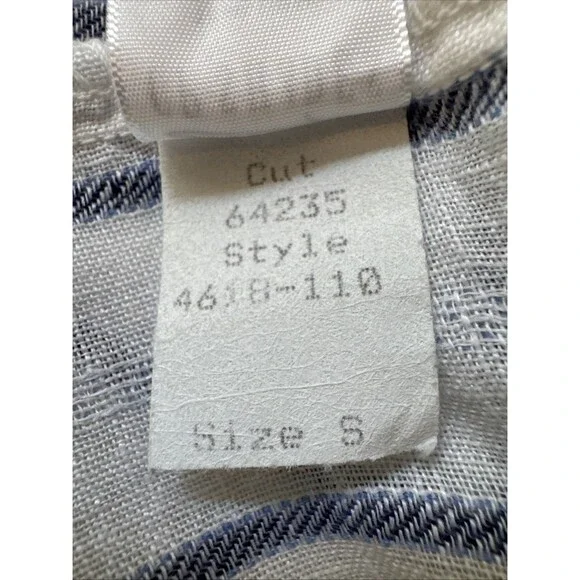 CP Shades Mara Linen Dress Size S Blue White Stripe Sleeveless Shirt Dress - Picture 9 of 12